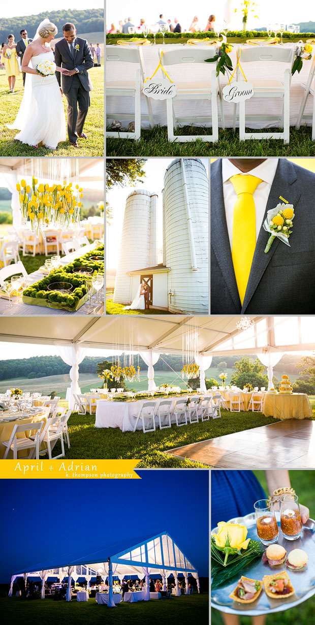 Outdoor tent farm wedding yellow and gray Warrenton VA Photography