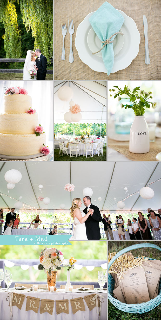 Rustic chic outdoor tent wedding reception at the Hartwood House in Fredericksburg Virginia