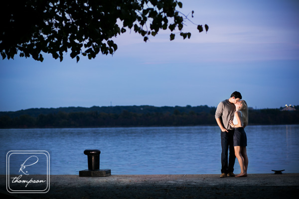Night Sunset Engagement Session Waterfront Old Town Alexandria VA 