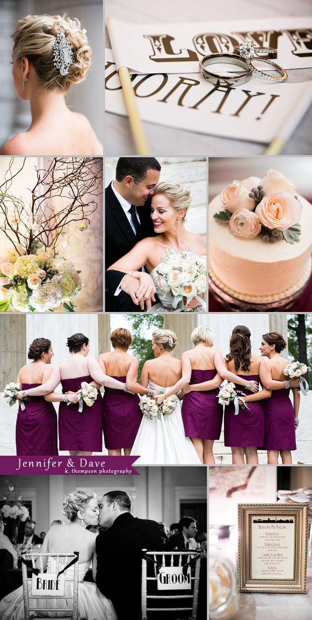 Plum and Ivory Wedding Ceremony and Reception at the Carnegie Institution for Science in DC